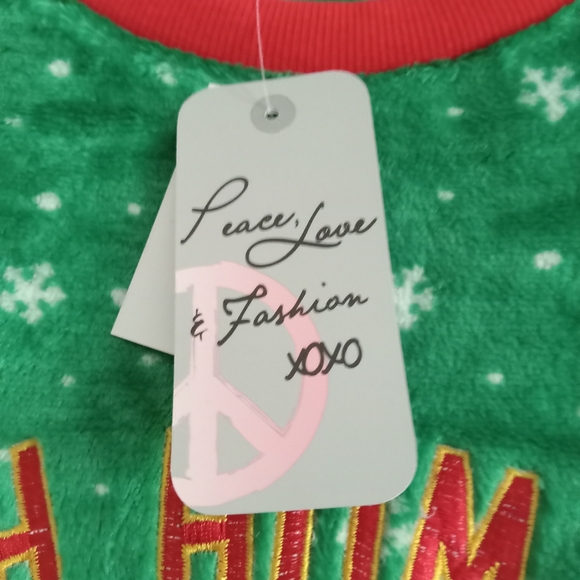 Pug Dog Ugly Christmas Sweater with Bells Green, Red & White - Picture 4 of 7